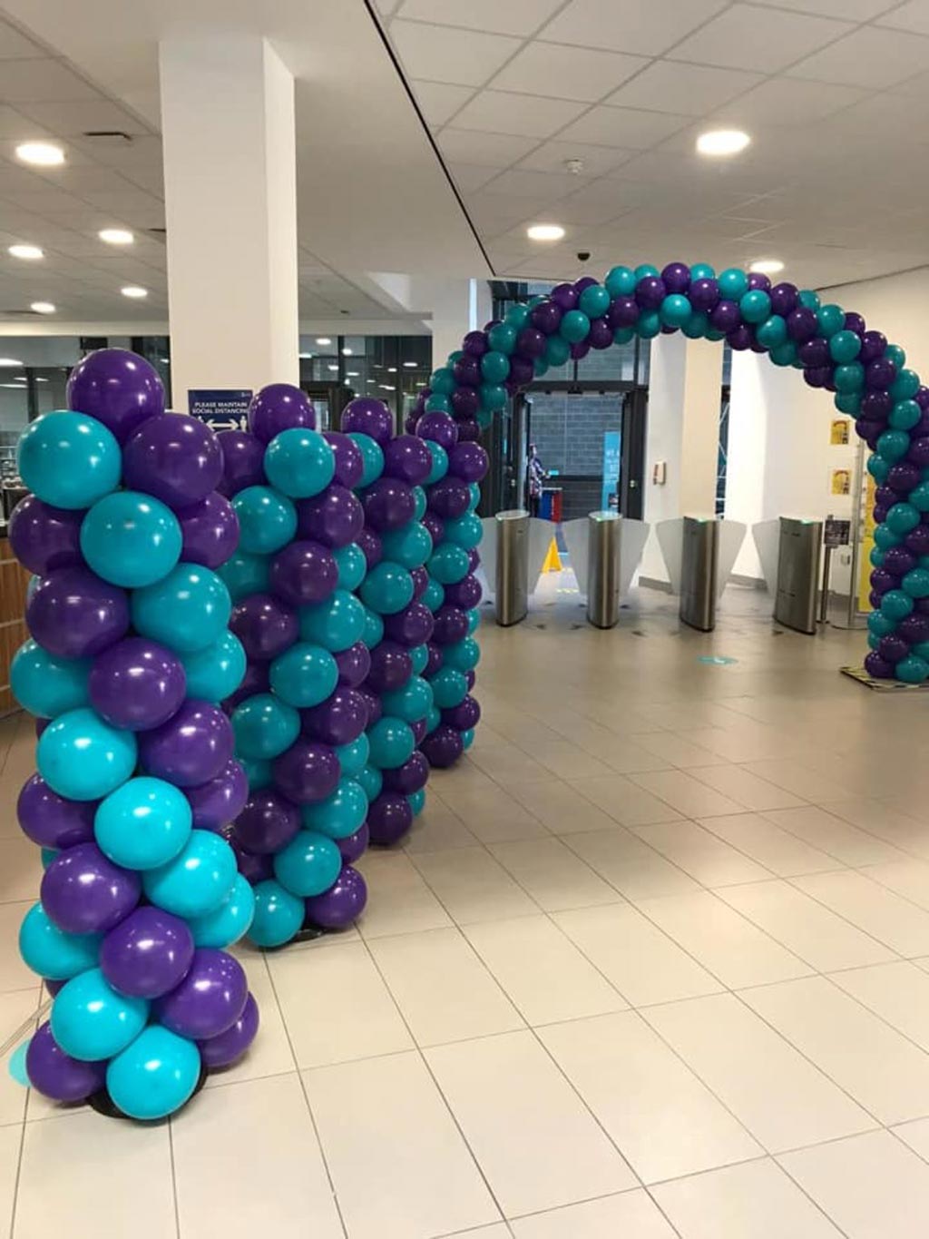 Balloons in reception area