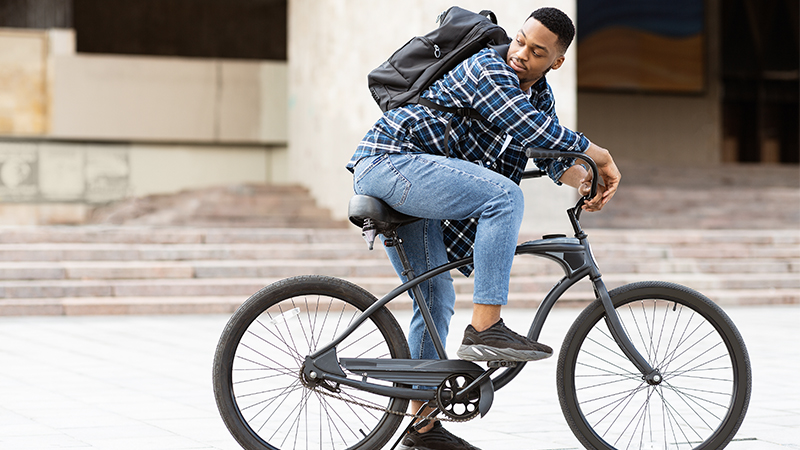 Student on a bike