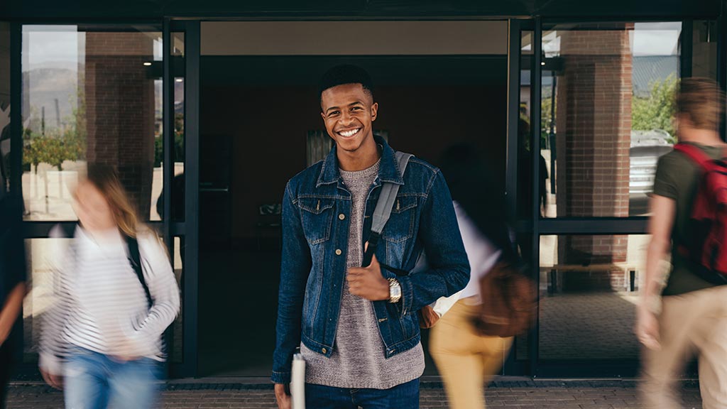 Student at college centre