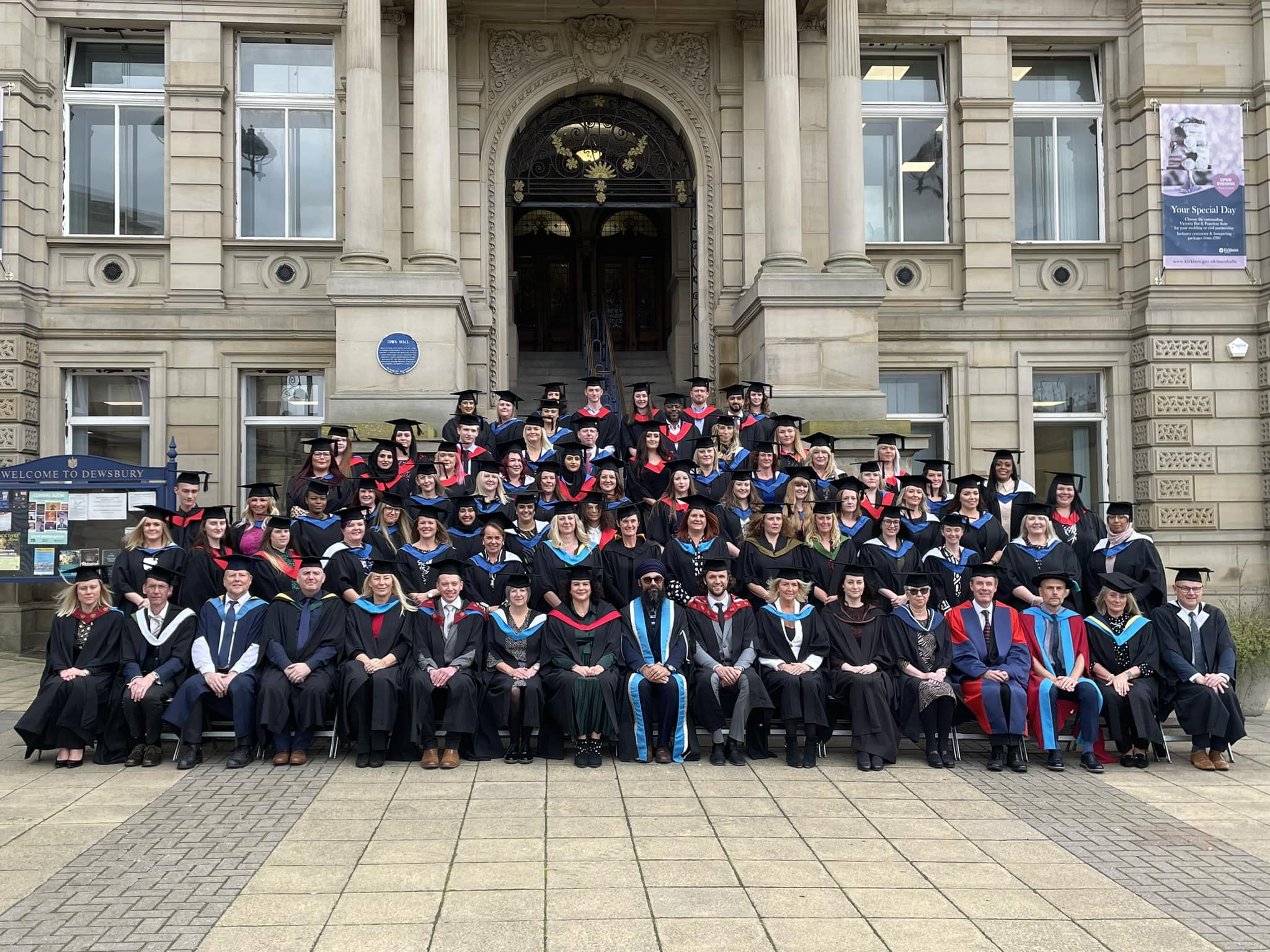 Class of 2020, 2021 and 2022 Graduation Ceremony Photograph at Dewsbury Town Hall