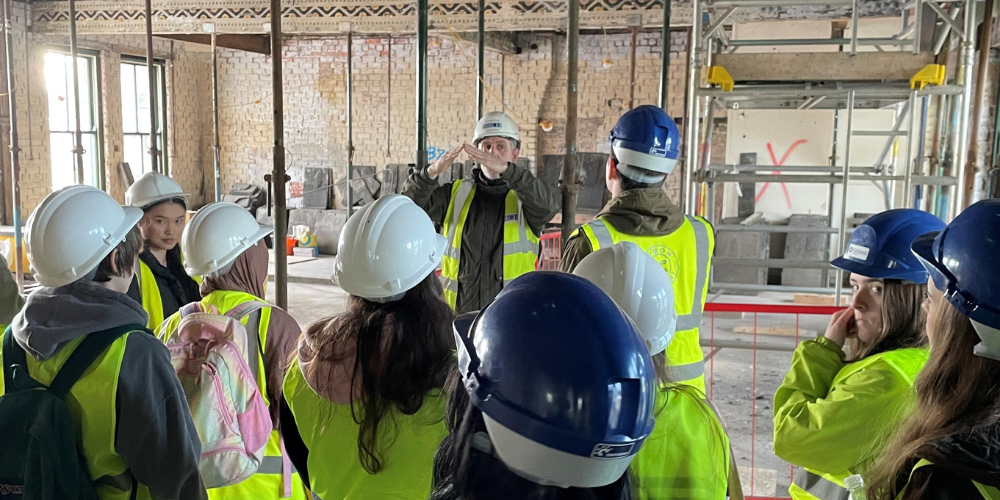 Students on a building site