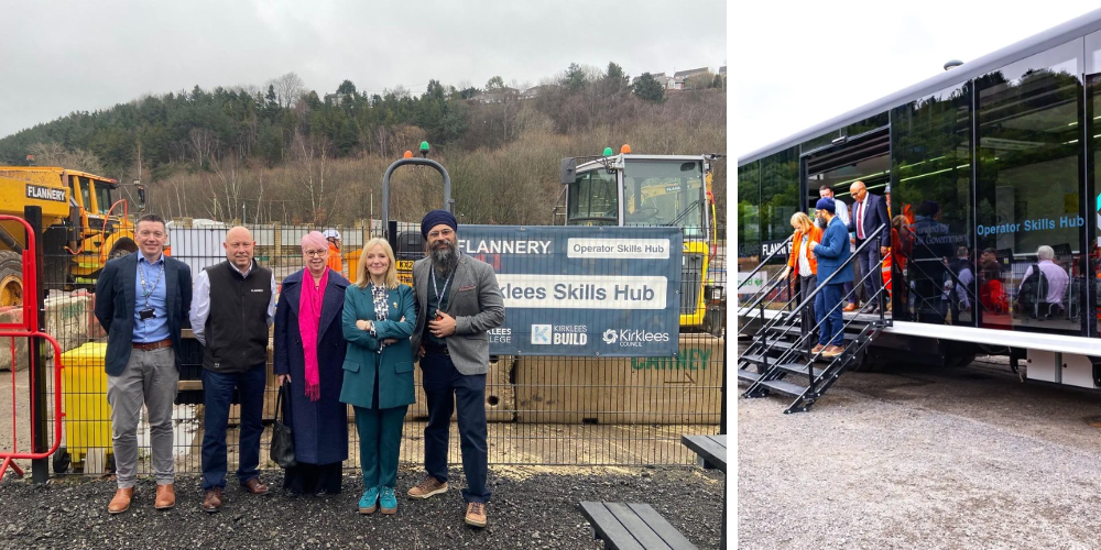 Collage of staff with prominent local figures